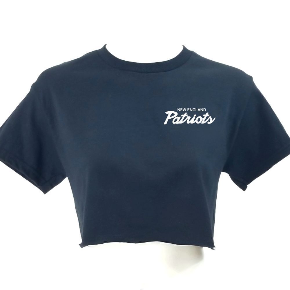 NEW ENGLAND PATRIOTS Double Script Retro Logo Cropped Crop Top Football Tee y2k